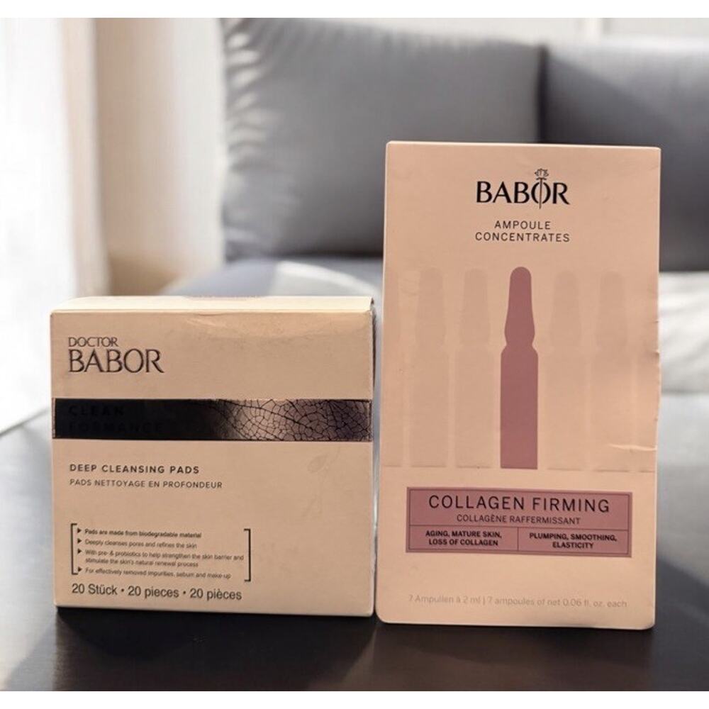 DOCTOR BABOR Clean Formance Deep Cleansing Pads + Collagen Firming Ampoules 7 ct